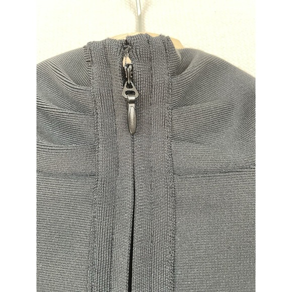 Black Bodycon Bandage Women's Dress Cocktail Classic Size 8 (S/M) Deep V Sexy - Picture 10 of 16